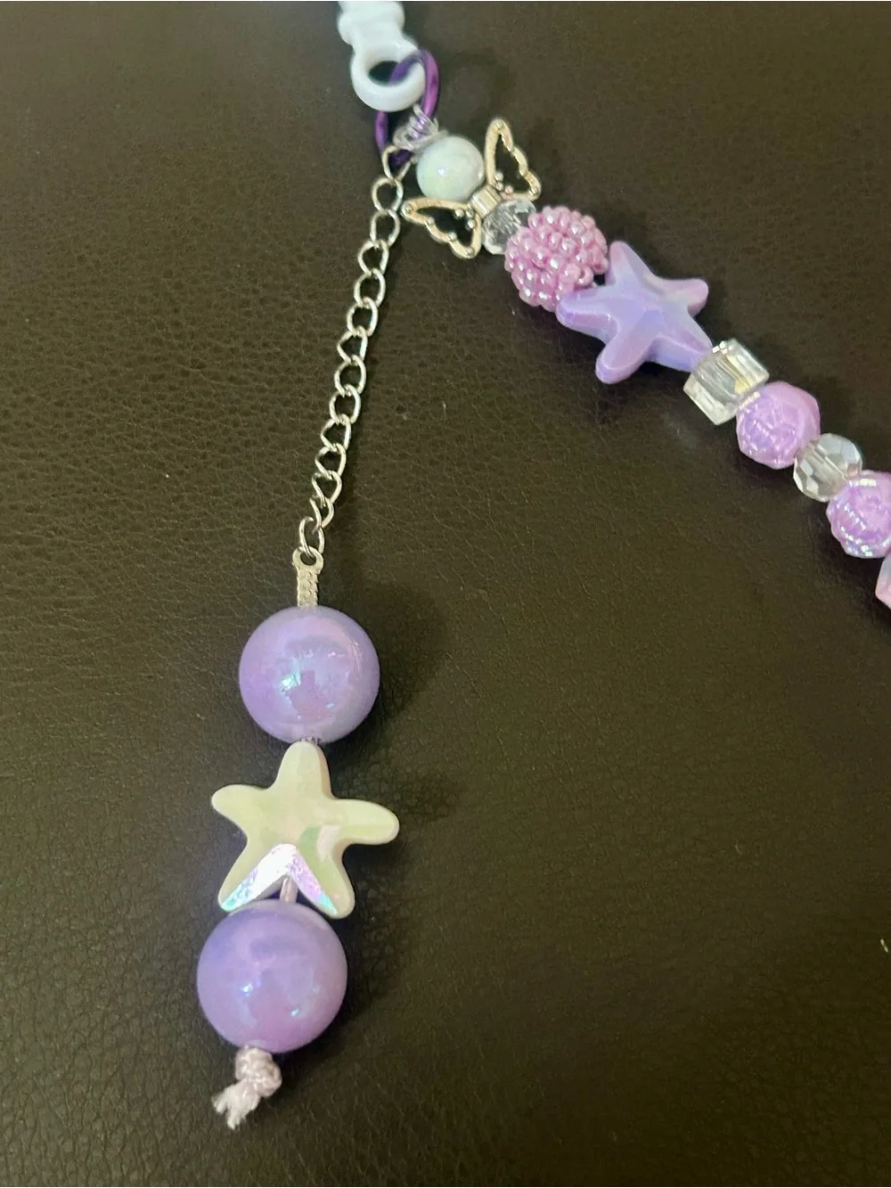 Purple Celestial Star Beaded Charm Keychain